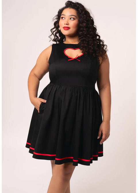 Hell Bunny Lucie Hearts Mini 50's Swing Dress Black - www.succubus.fi Hell Bunny Lucie Hearts Mini 50's Swing Dress Black - www.succubus.fi